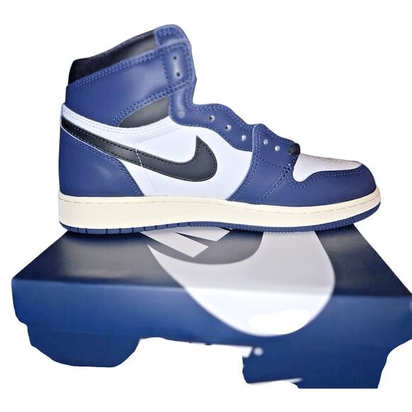 New Air Jordan 1 Retro Hi OG Midnight Navy Size 6.5 Youth / 8 Womens - Picture 6 of 13